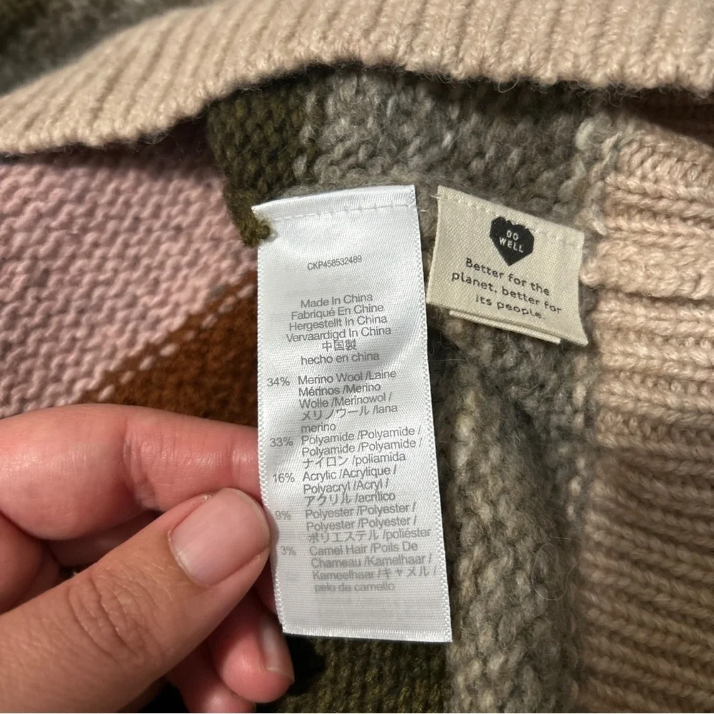 ✨SOLD✨ MADEWELL Deacon Cableknit Mockneck Sweater in Stripe - Size L NWT - Picture 14 of 16